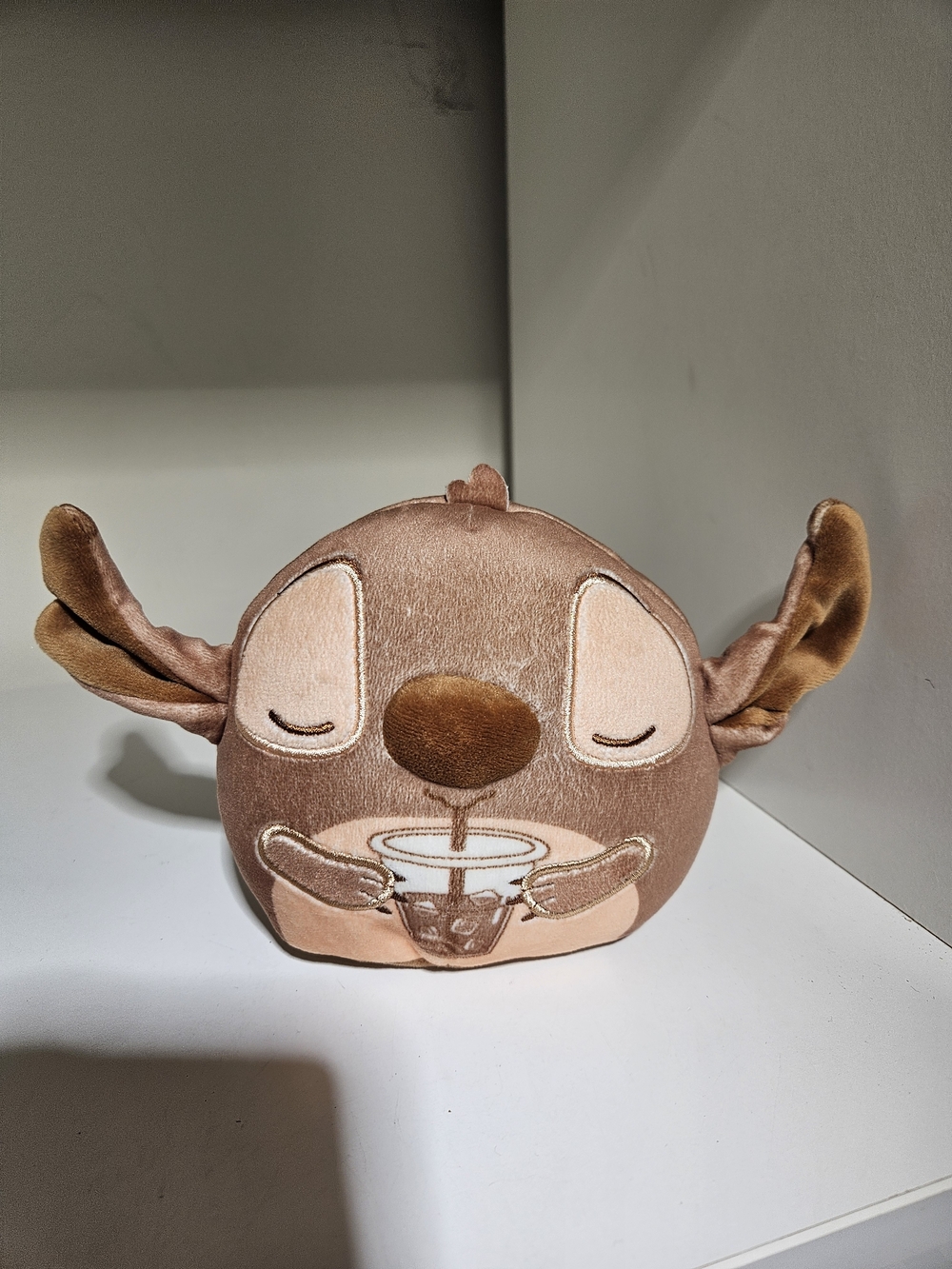Disney Squishmallows Mystery Squad Stitch Sipping a Caramel Coffee